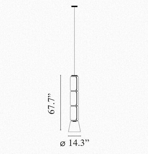 Noctambule Suspension 3 Low Cylinder Cone By Flos