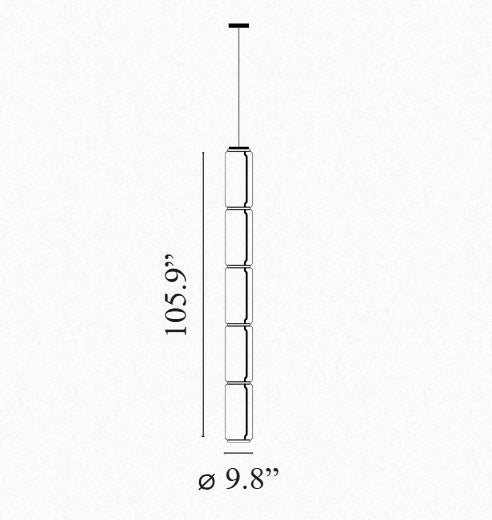 Noctambule Suspension 5 High Cylinder By Flos
