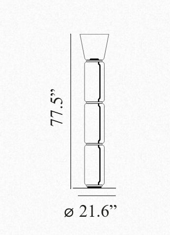 Noctambule Floor 3 High Cylinder Cone Small Base By Flos