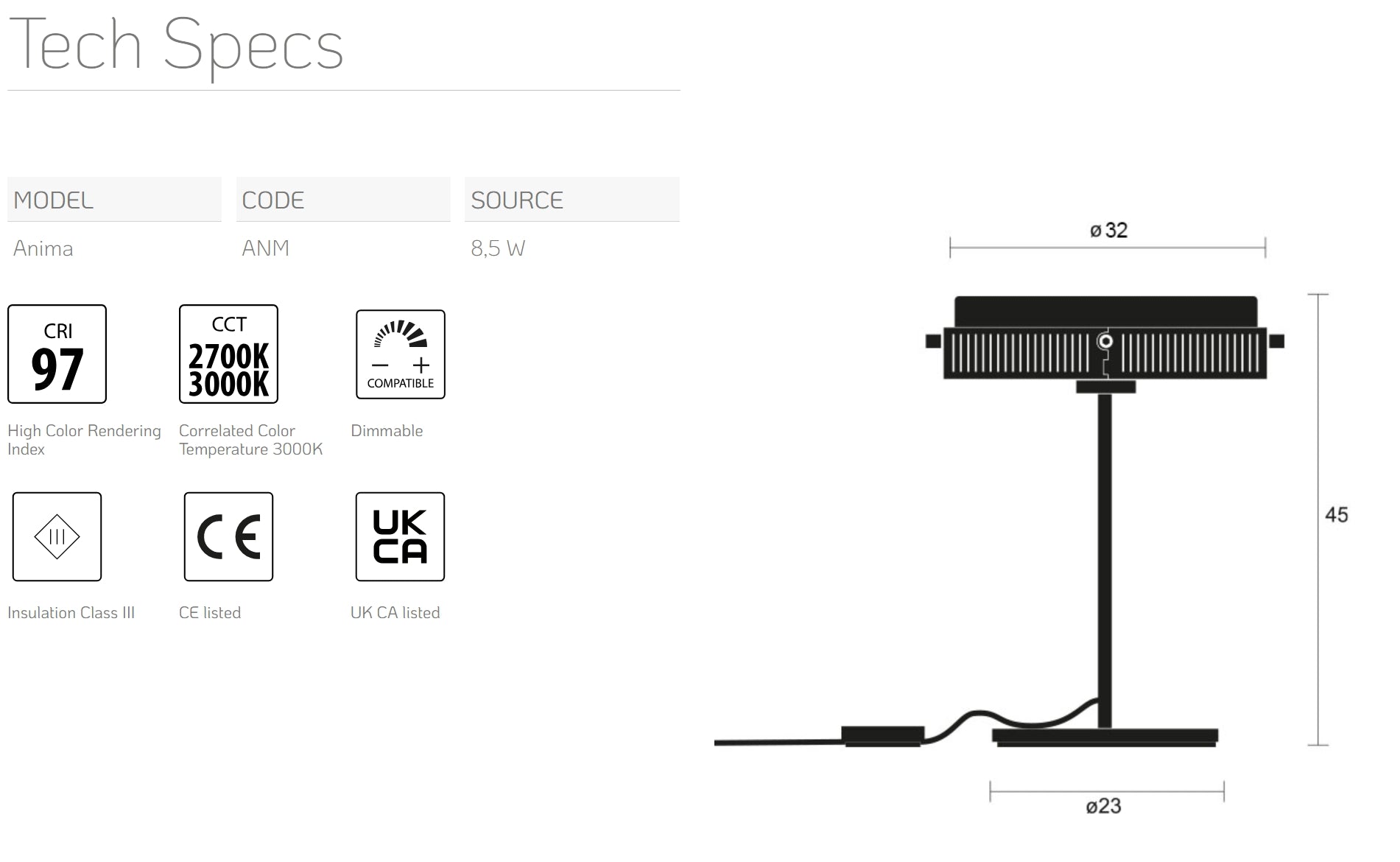 Anima Table Light By Lumina